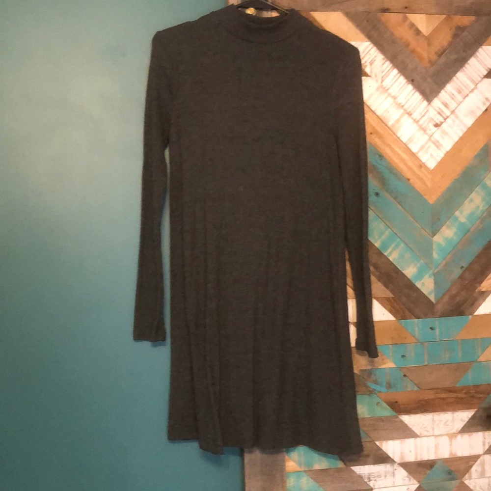 Cable knit turtle neck dress